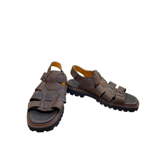 Timberland Mens Brown Leather Hiking Sandals Size 12M SKU8132 - Picture 1 of 15